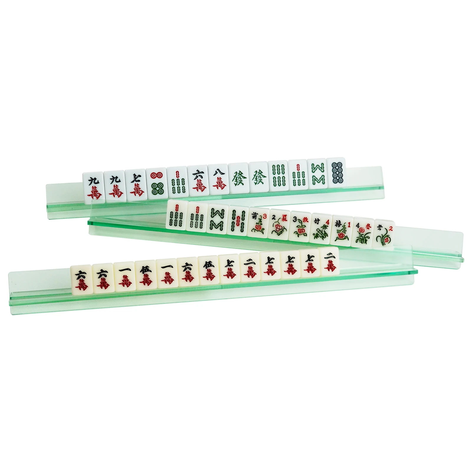 Modern Mahjong Racks with Built-in Pushers - Clear