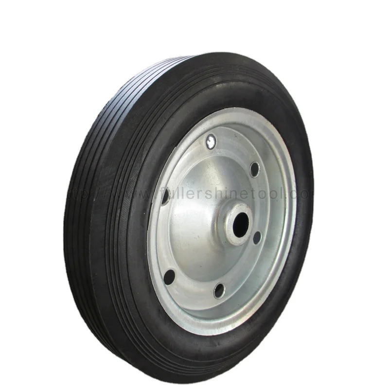 high quality solid rubber wheel 380x80 with galvanized rim