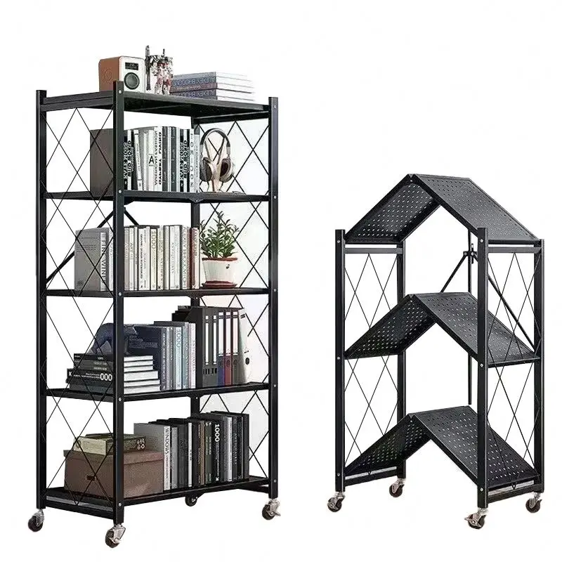 Multi-Functional Household Organizer Rack Standing Movable Kitchen Bedroom Living Storage Basket Shelf