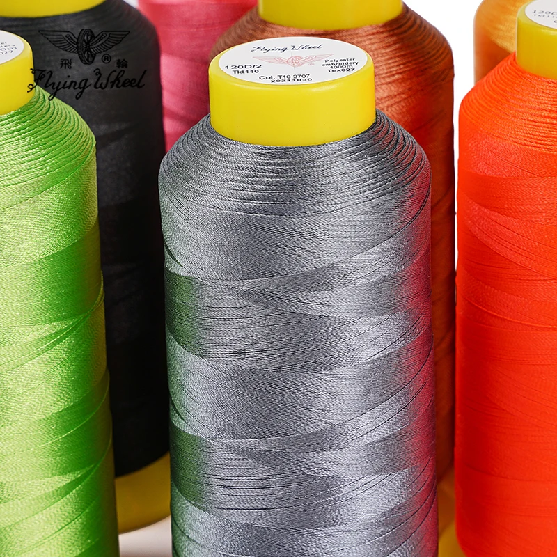 High Quality 4000 Meters Polyester Embroidery Thread Tex27 Ticket120 120D/2 Sewing Thread 100% Polyester Thread