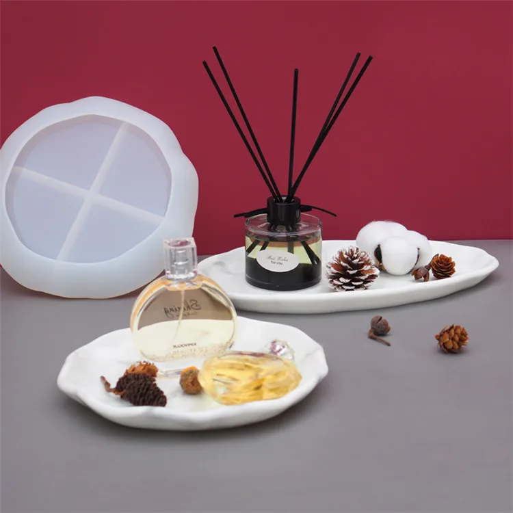 Y990 new silicone large round oval dish plate resin mold for resin diy crafts