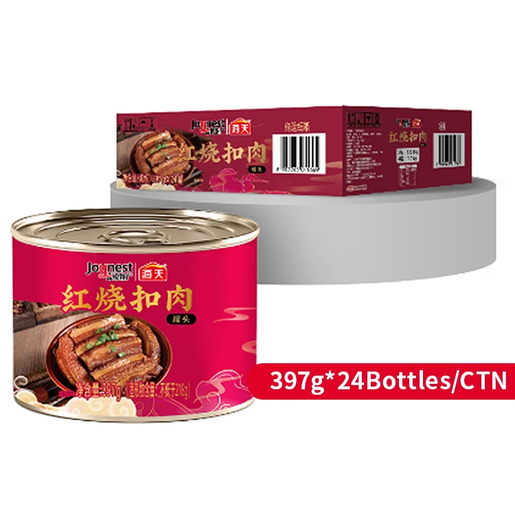 397g Chinese braised sliced pork HADAY instant canned stewed pork meat bulk wholesale ready to eat braising pork luncheon meat