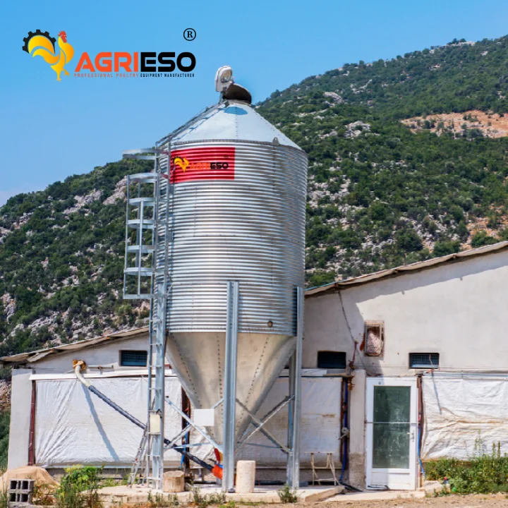 Agrieso AGS36-3 Layers 27.3 Ton Broiler Chicken Fresh Feed Storage Equipment Poultry Barn Food Silos For Grain Storage