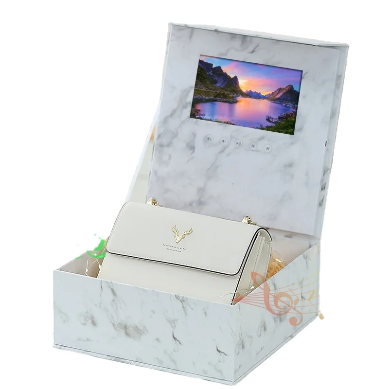 China wholesale 7 inch lcd screen video gift box paper material for flower packaging