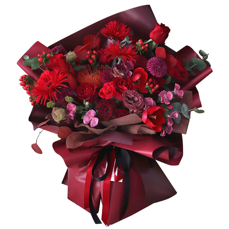 2022 двухцветная Водонепроницаемая утолщенная подарочная упаковка оберточная бумага для букета флористиста рождественских