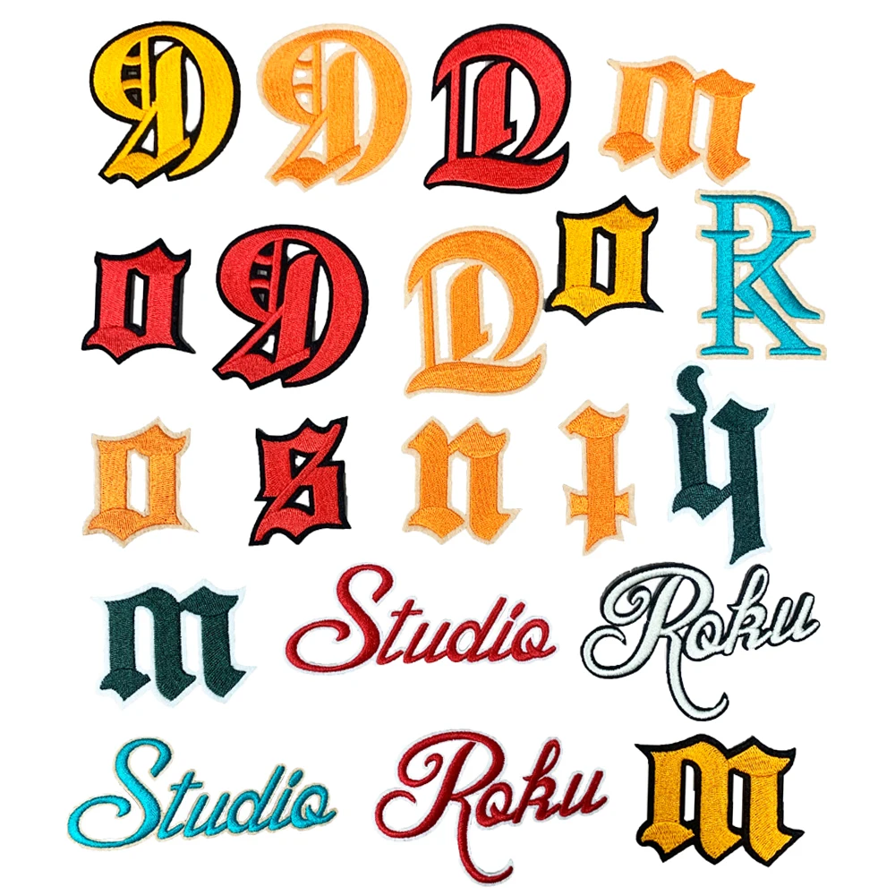 Wholesale custom embroidery patches letter embroidery patches logo embroidery patch