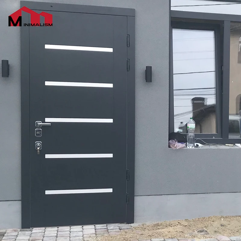 Wholesale And Retail Turkish Style One And Half Door, Modern Simple Design,Security Armored Steel Wood Door For The Steel Frame