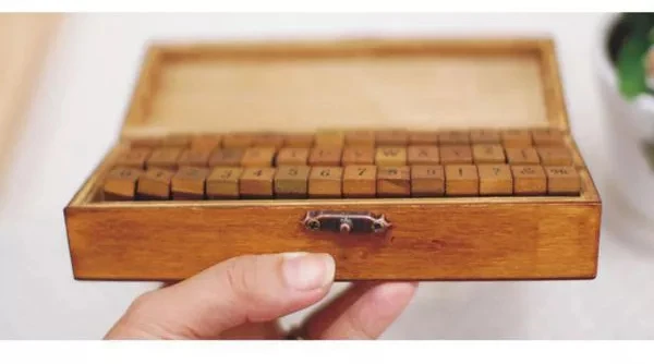 New Personality Wooden Digital English Letter Seal Wooden Box Seal Creative Diy Painting Stamp