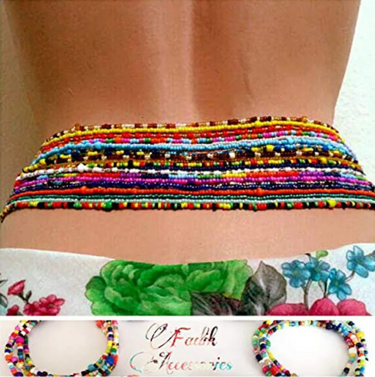 
XUNBEI New Double Bead Belly Waist Chains Women Sexy Bikini Strand Bohemia Jewelry 