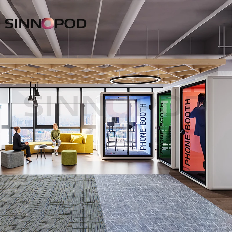 Library Private Soundproof Phone Pod Silence Booth Single Office Meeting Booth With Computer Desk Soundproof Booth Office Pod