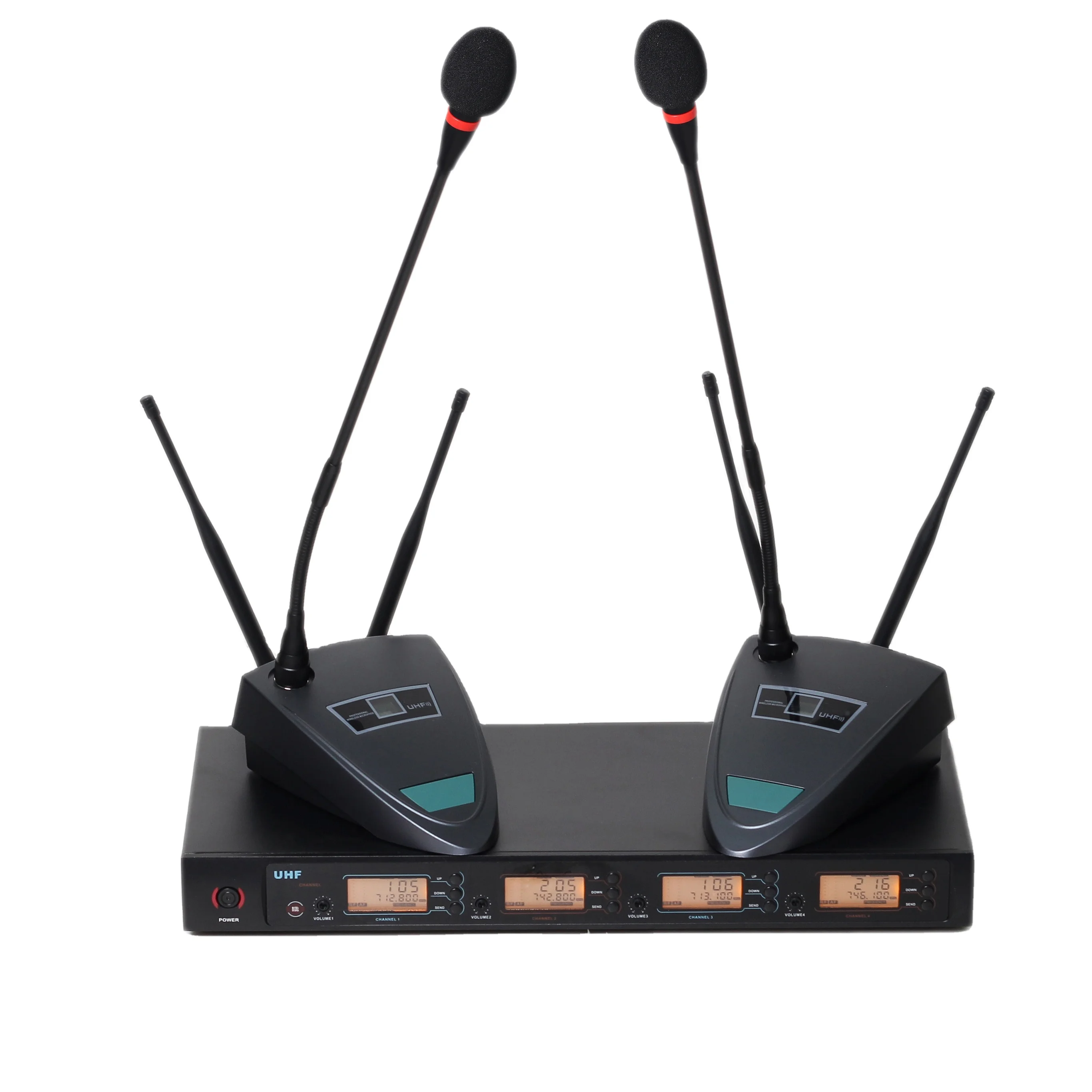 JCVISION High Quality Material Gooseneck 4 Channels Wireless Conference Microphone YU43