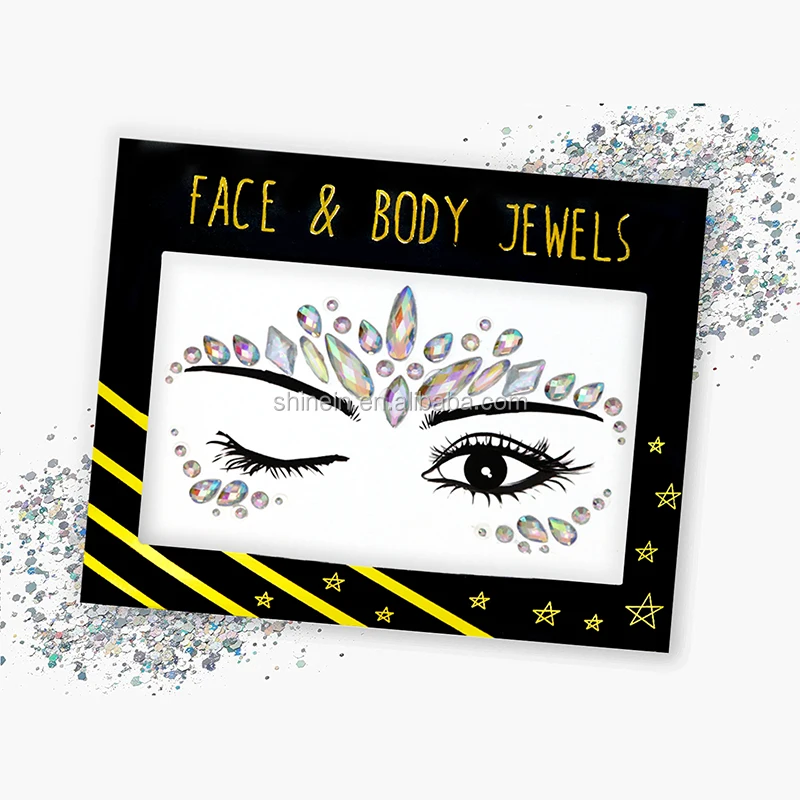 Wholesale festival fashion Temporary Rhinestone Gem face body stickers