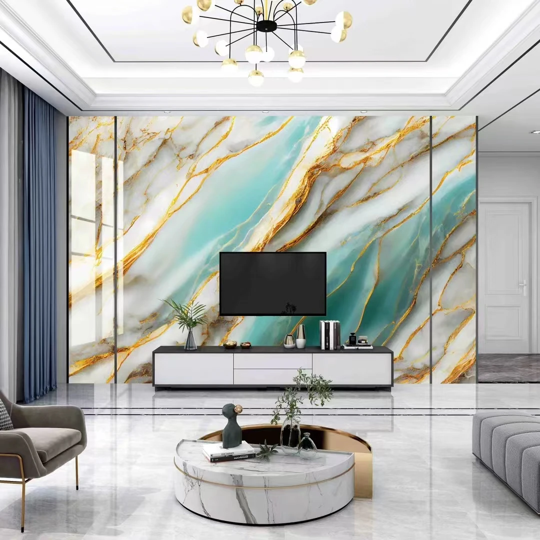 hot sale uv pvc marble plastic sheet pvc faux marble panel for wall decoration