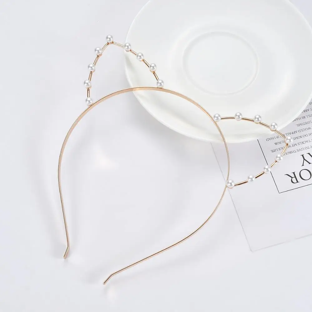 Хит продаж, креативный металлический головной убор со стразами и кошачьими ушками для женщин, повязка на голову для вечеринки