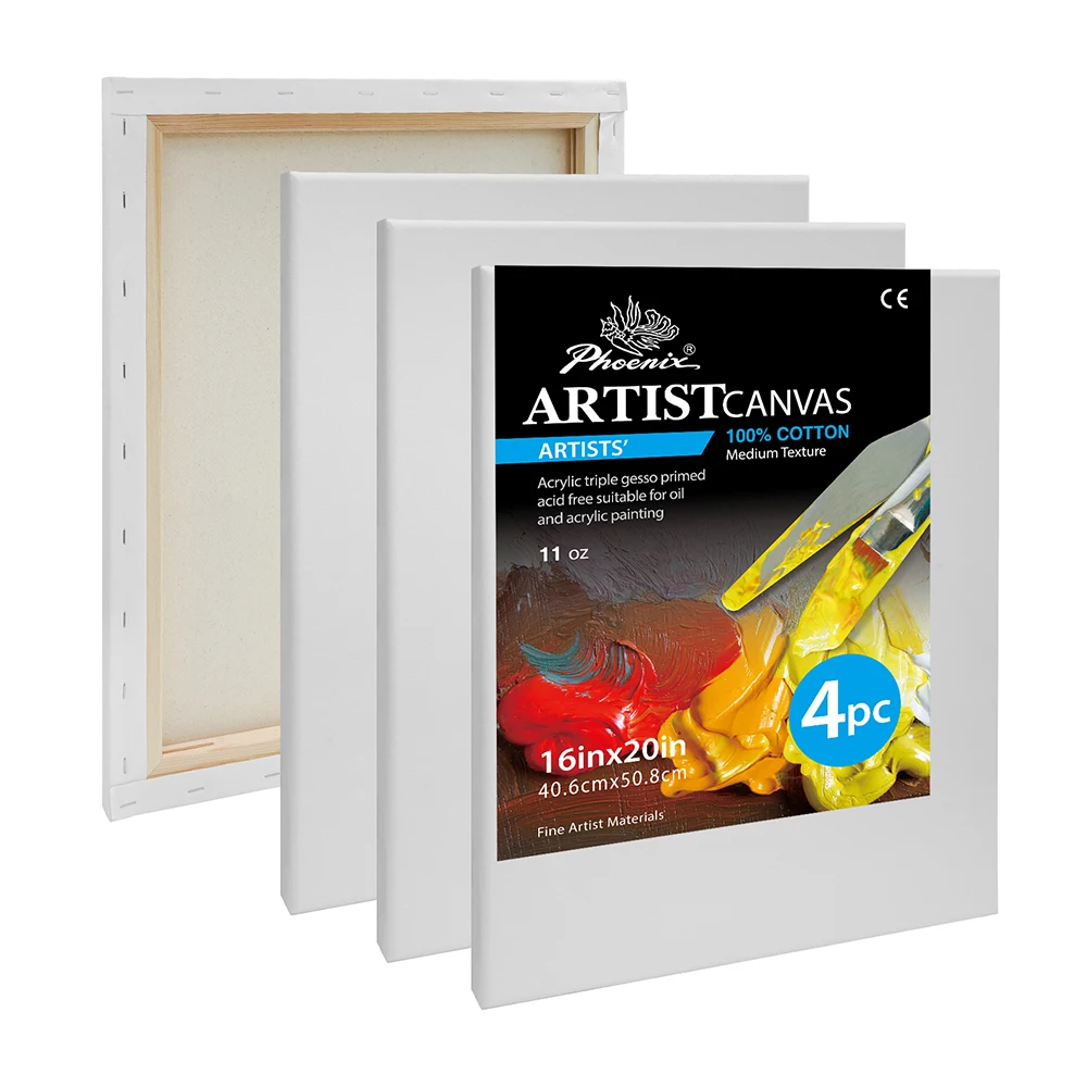 Phoenix Custom Pine Wood Blank 16*20 Inch Wholesale Stretched Canvas For Oil Acrylic Painting