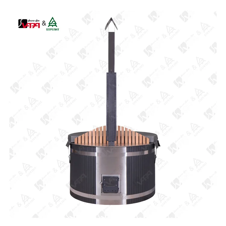 Vapasauna fire tube 1.5m diameter Outdoor Sauna Tub 4 or 5 people Home Spa customized hot tub big hot tub fire tube