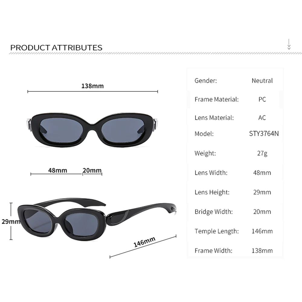 STORY STY3764N Women Men Brand Designer Trendy Rose Red Narrow Rectangle Sun Glasses Female Shades Fashion Small Oval Sunglasses