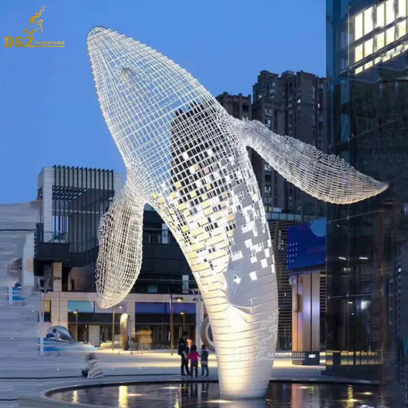 Top outdoor animal dolphin stainless steel sculpture large metal sculpture for decoration