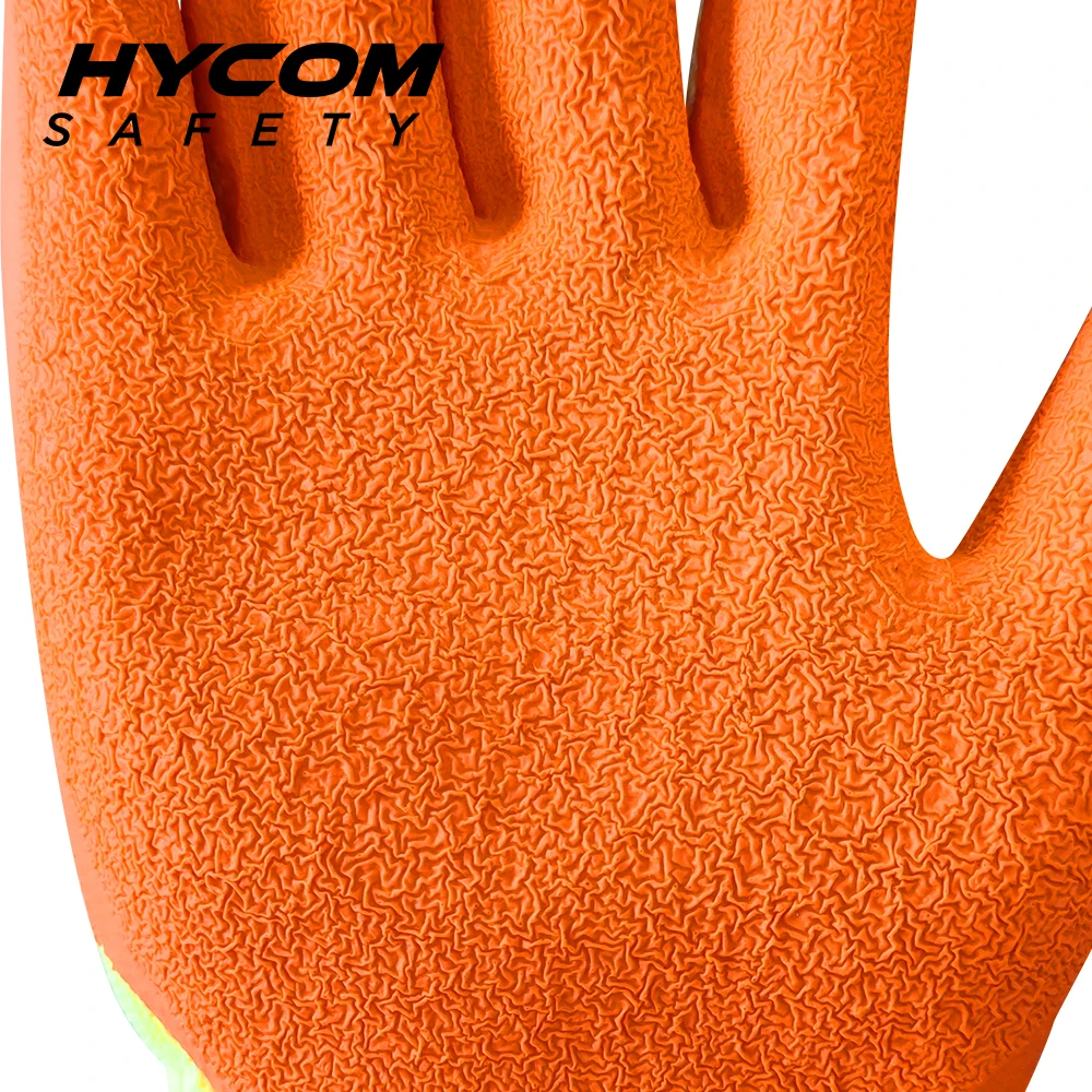 C10L latex coated cotton anti slip gloves for glass handling