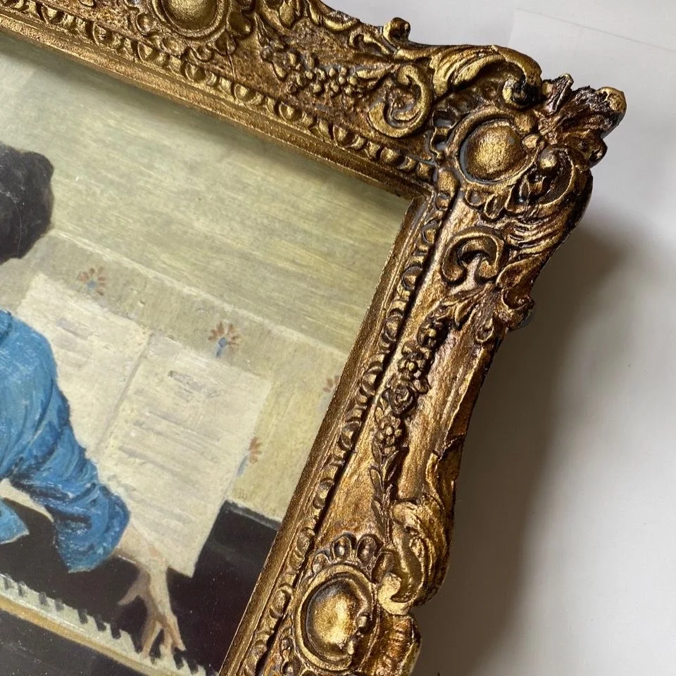 Antique Gold French Carved Resin Picture Frame Decorative Table Top Photo Art for Home Wall Decor