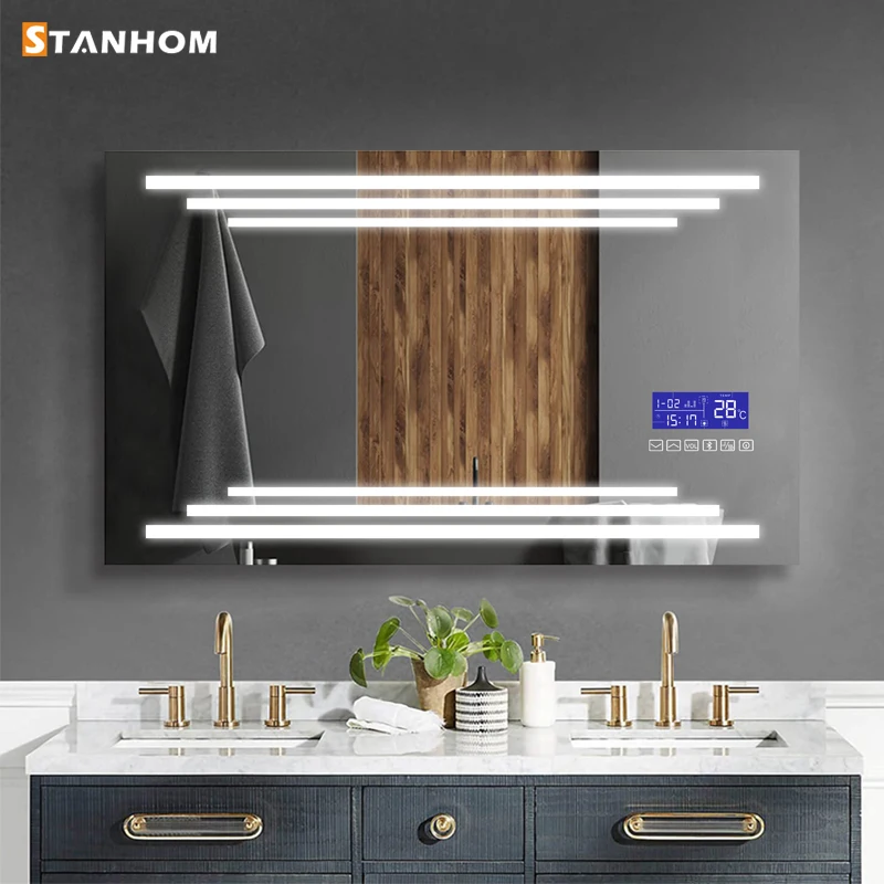 STANHOM Modern LED Light Bathroom Makeup Mirror for Salon Bedroom Hotel Living Room Apartment Villa Use