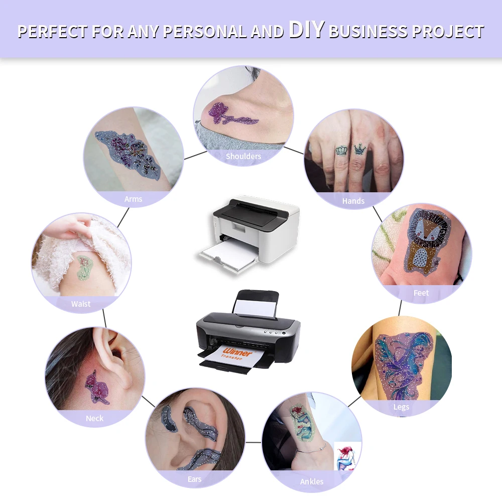 Winner Transfer Printable CE certificationTemporary Tatoo Sticker tatoo transfer paper for bodys