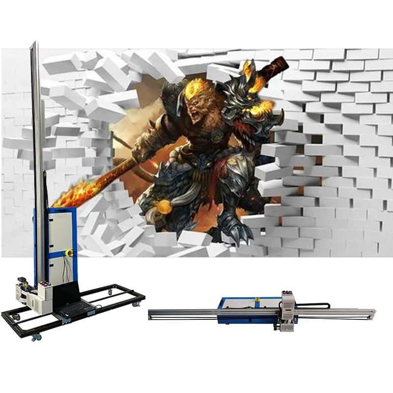 Hot sell Wall Printer Ink Automatic glass ceramic wood metals uv 3D Vertical Wall Painting Printer Device