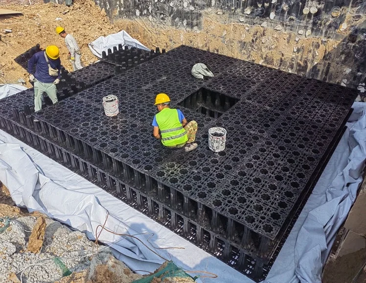 Stormwater tanks underground water storage container waterproofing membrane geocomposite rainwater harvesting module tanks