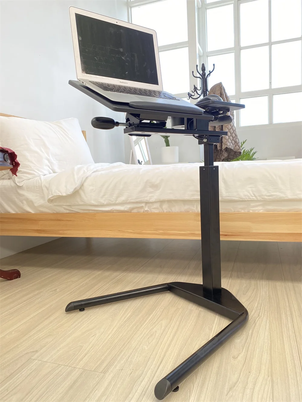 Medical over bed table, hospital adjustable over bed table for patient