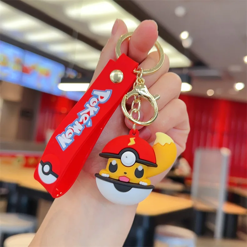 Factory new Pokemon ball key chain pikachu Charmander Image key chain, claw machine gift