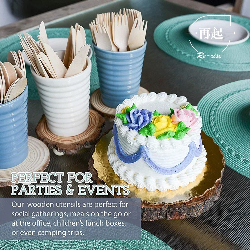 New Arrivals for 2020 Dalian Wooden Disposable Spoons Forks Knives Set