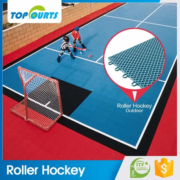High rolling load PP plastic interlock roller hockey floor tile tiles