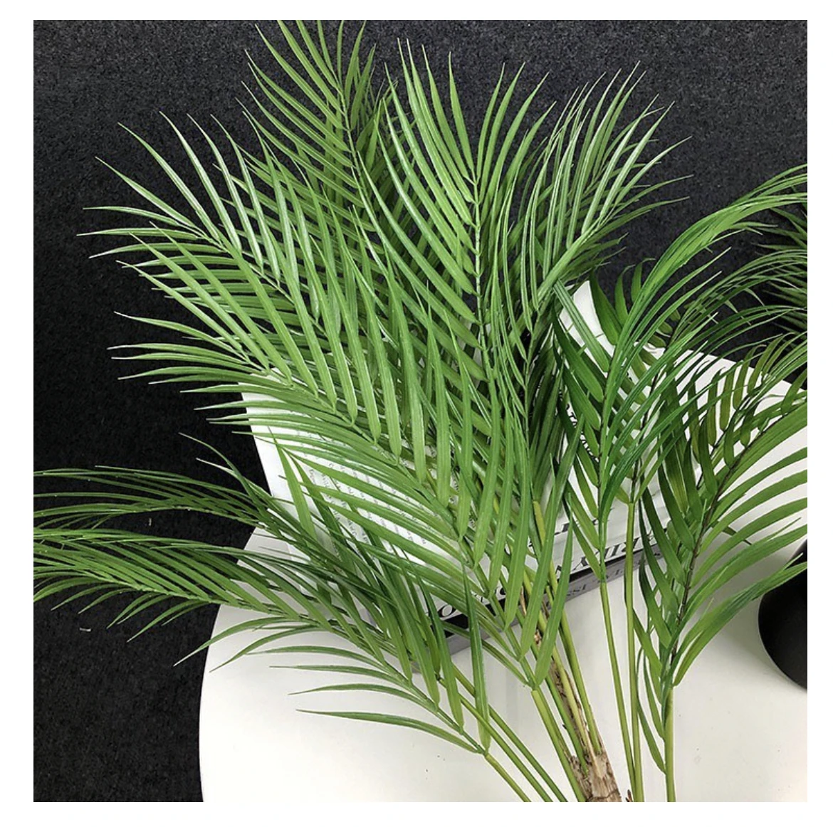 J-004 9 Forks Artificial Plants Tropical Dypsis Lutescens Bush Greenery Chrysalidocarpus Lutescens Plant Artificial Palm Leaves