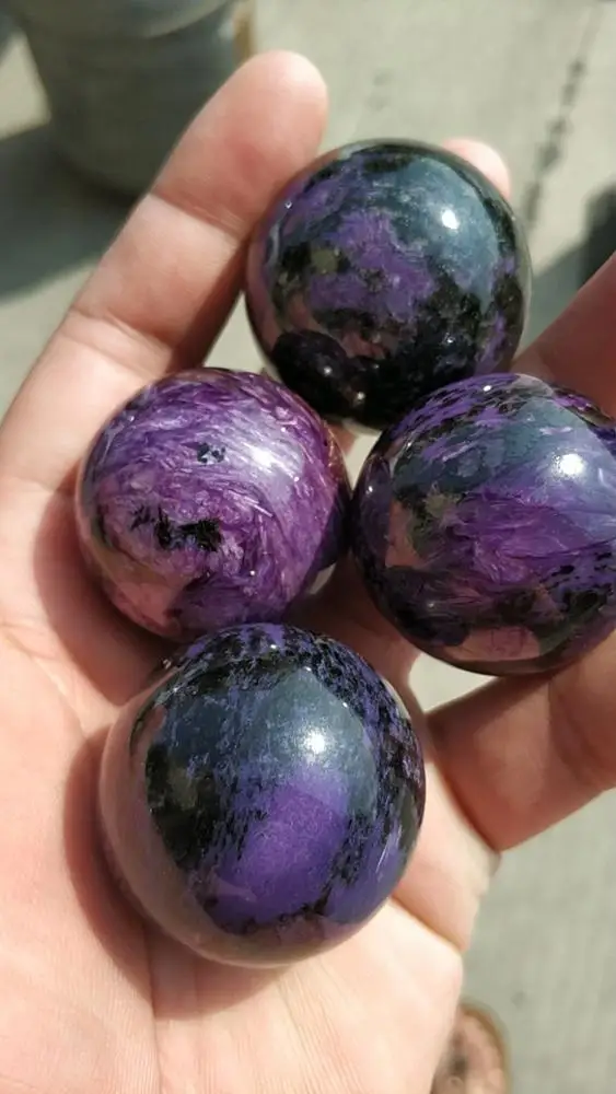  Хит продаж красивые натуральные фиолетовые шарики Charoite Хрустальные для
