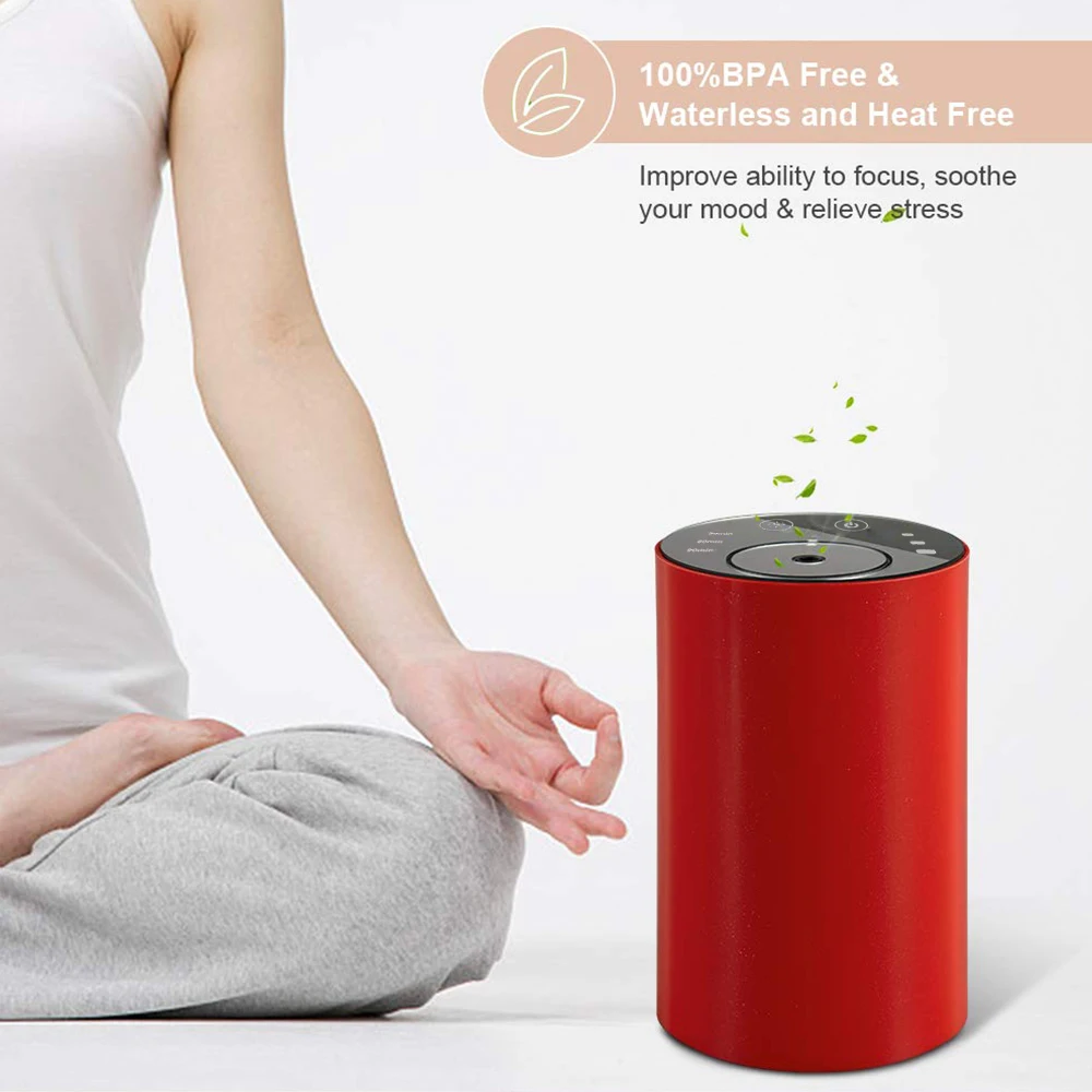 High Quality Portable Aluminium Alloy Waterless Car USB Aroma Oil Diffuser Rechargeable Nebulizering Aromatherapy Diffuser