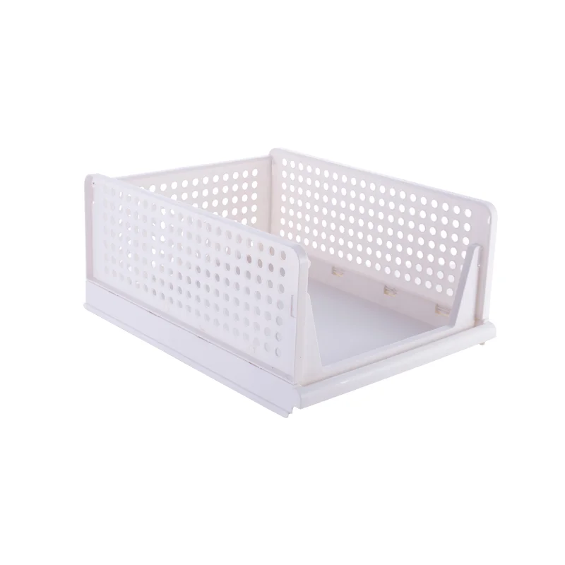 Amazon Hot Selling Stackable Foldable Plastic Basket clothes Storage boxes Drawers For Clothes Cabinet