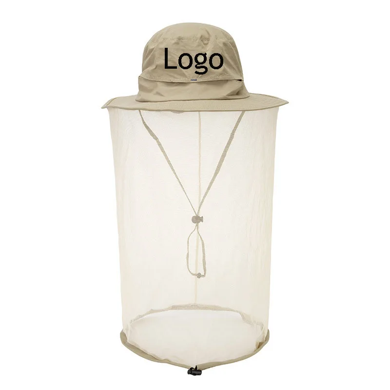 Wholesale Beekeeping Anti Mosquito Equipment Neck Head Cover Mesh Mask Wide Brim Sun Visor Hat Custom Waterproof Fisherman Hat