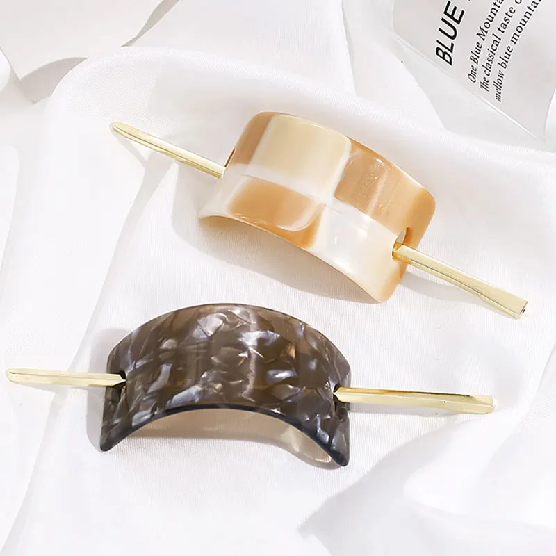 2022 trendy fashion womens hair clip hairpin barrette hair slides accessories hairsticks custom acetate hair sticks pin
