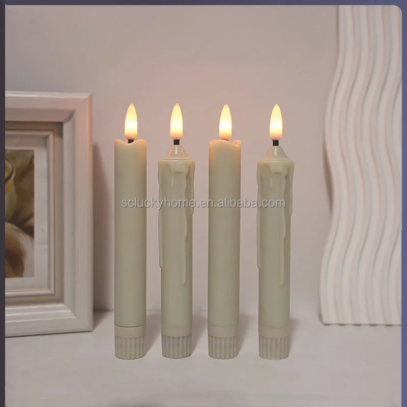 LED electronic candle wedding decoration long pole wax electronic Christmas birthday photography simulation candle light