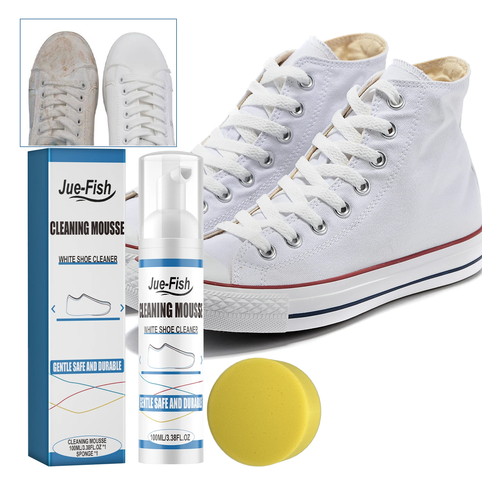 Sports Shoe Cleaning Mousse Cleaner Quick of Sneakers Suitable White Brushes Cloths Most Shoes
