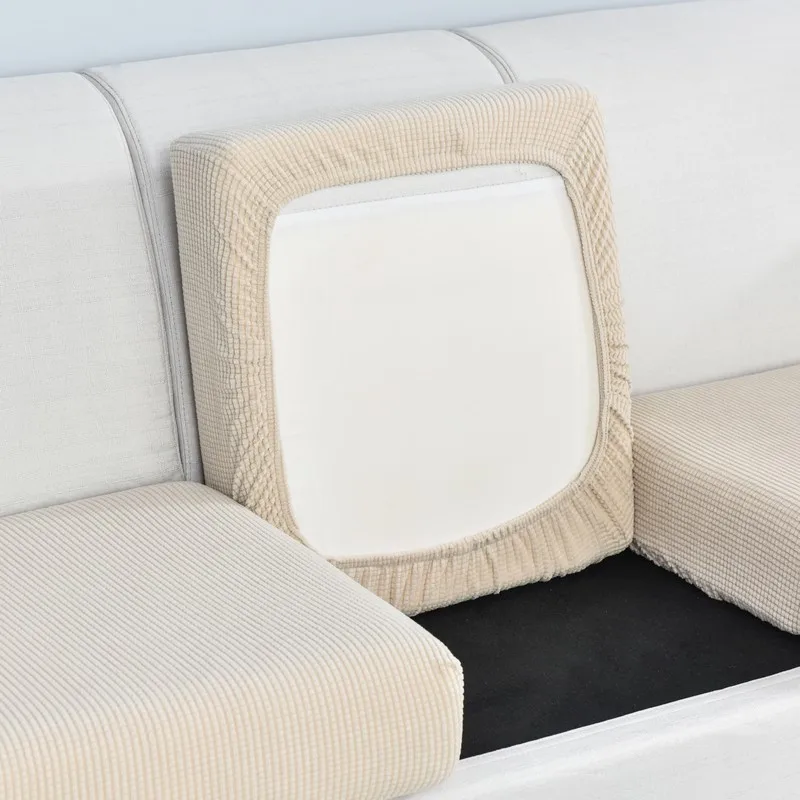 Funiture Protector Jacquard Thick Sofa Cushion Cover Corner Sofa Seat Cushion Slipcover Elastic Solid Color Couch Cover