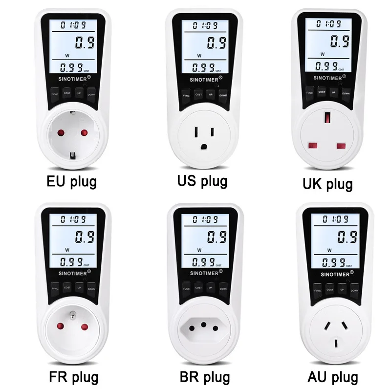 Backlight EU kilowatt Voltage Power Meter Electronic Meter AC Energy Meter Digital Energy Meter 220V Socket