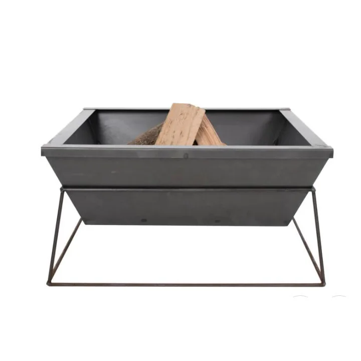 Hot sell Garden  Fire pit Fireplace Backyard Square Fire bowl Heating Wood Burning Firepit Outdoor Steel Firewood Furniture