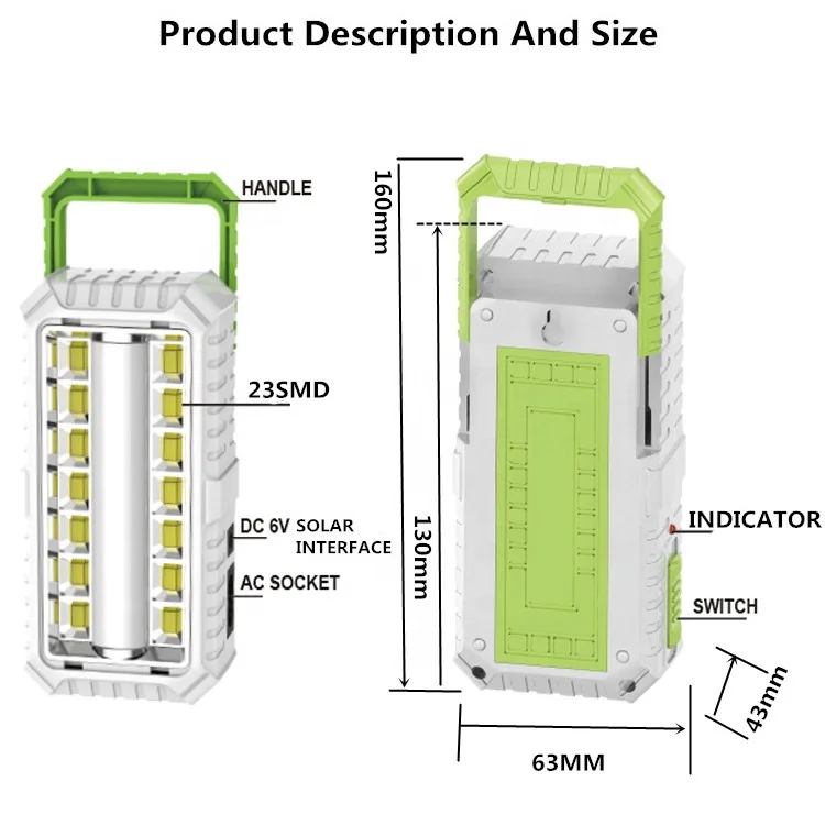 JOYKALY Brand Factory Directly Supply Private Logo Good Price Portable Rechargeable Led Emergency Light With 23 SMD