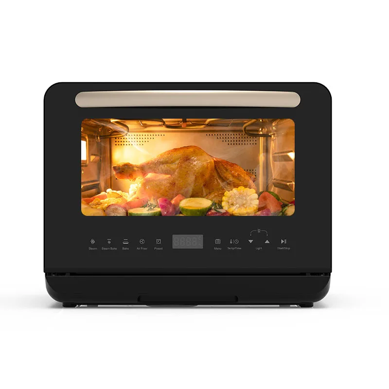 Household Electric Deep Fryers Air Digital Pizza Cake Chicken Baking Mini Toaster Oven Pink