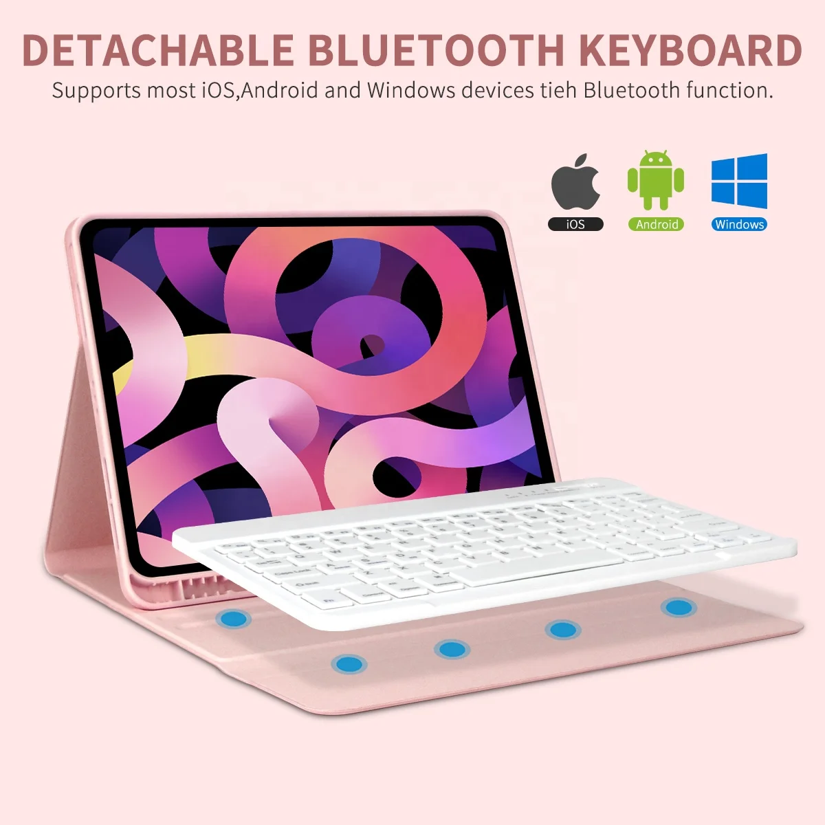 Wireless BT Keyboard for Ipad Air 4 Full Protection Auto Sleep Tablet Cover for Ipad Retail Box Silicon