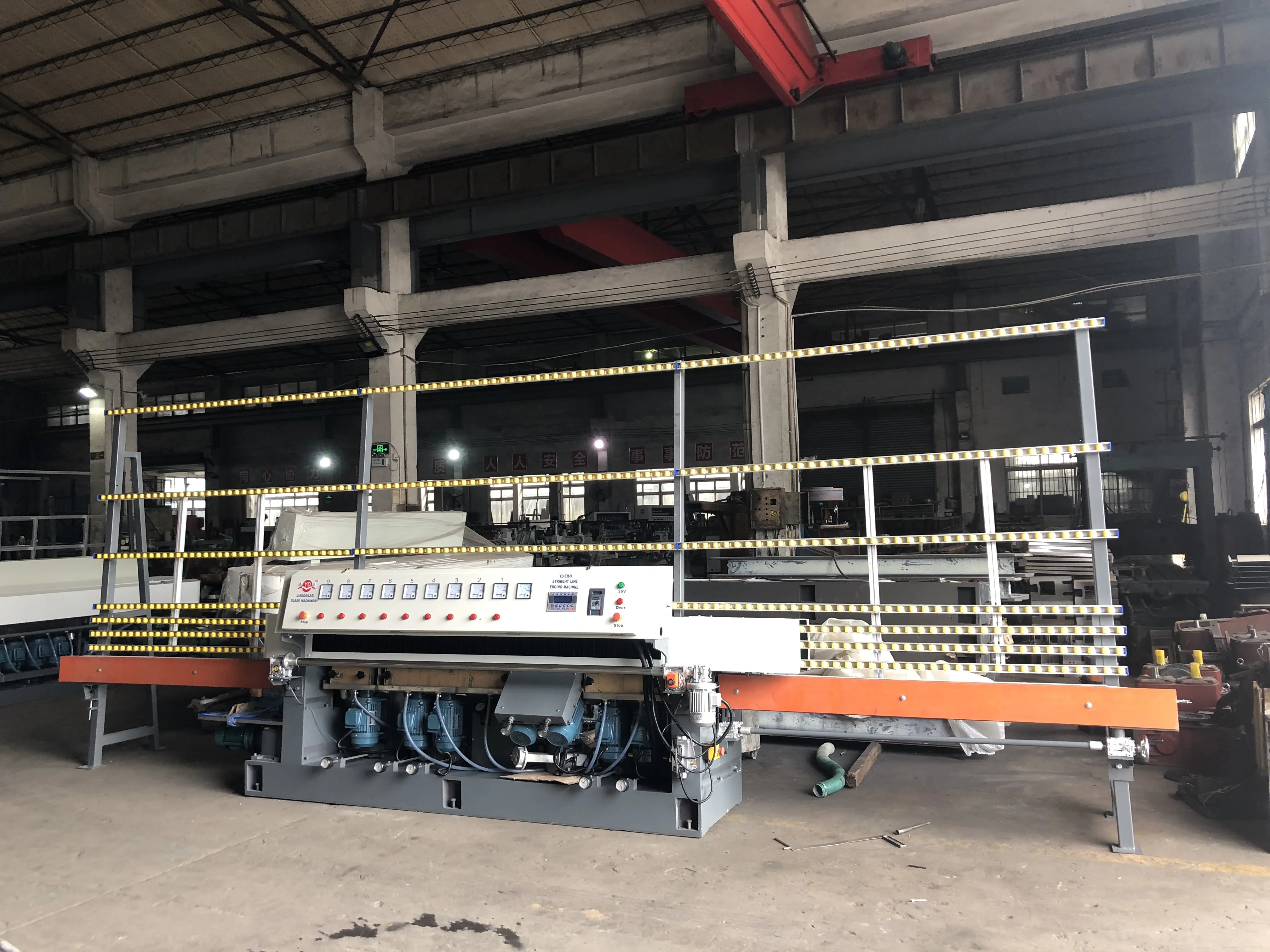 9 stones Glass door window straight line edger machine/glass edge polishing machine