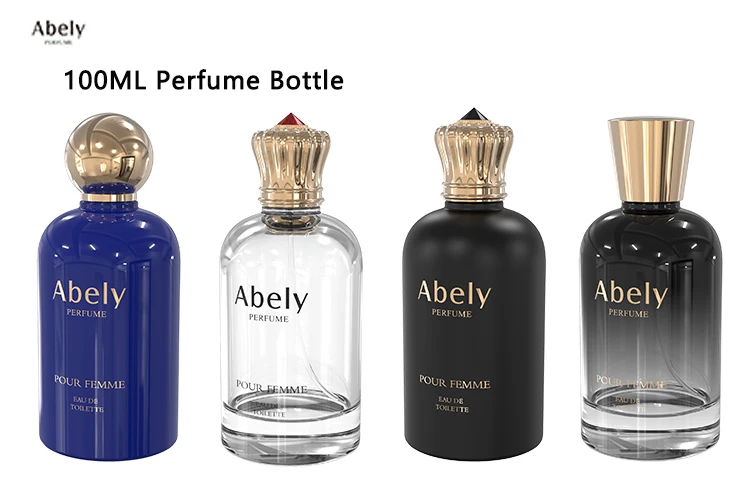 Empty high quality cylinder transparent OEM glass 30ml 50 ml 100ml perfume bottle with gift box pump sprayer