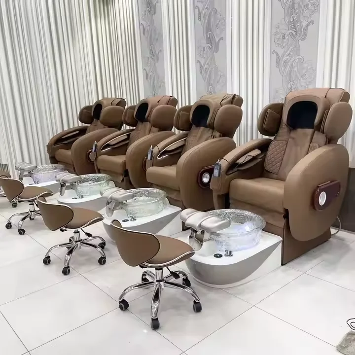 Healthtec nails shop equipment no plumbing nail foot spa foot massage chair luxury pedicure chair