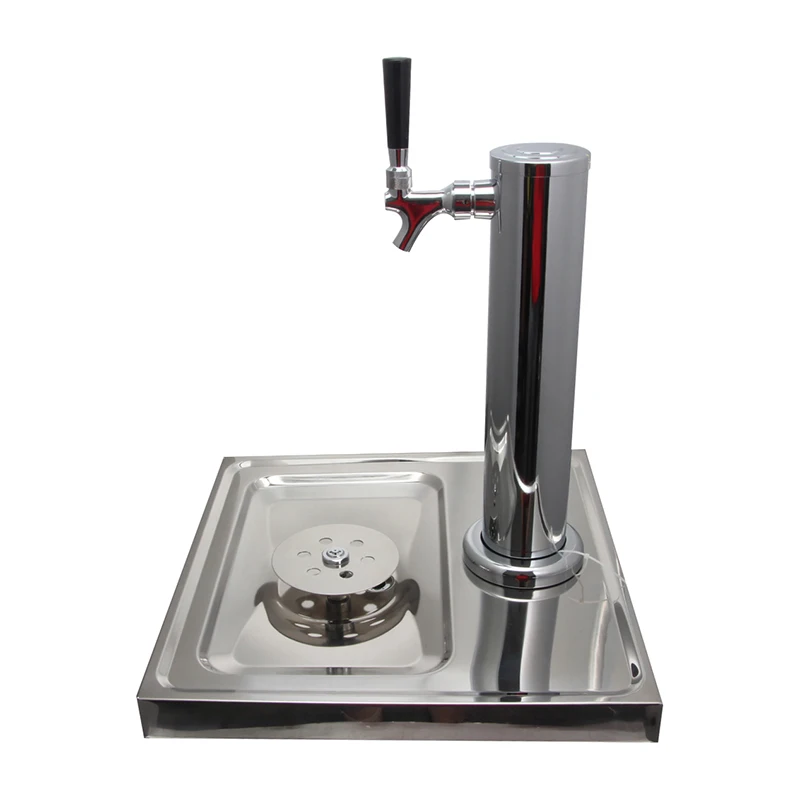 Однократный хромированный пивной кегератор, башня высокого качества, пивная башня, пивная дрип-поднос со стеклянной шайбой и дренажом